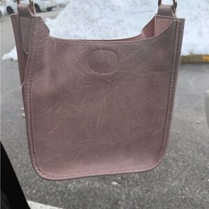 Ah-Dorned Leather Pink Crossbody Bag